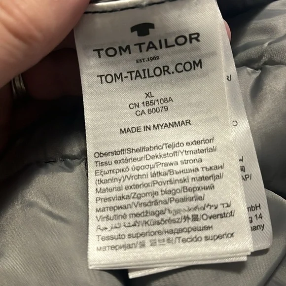 Lightweight Puffer Vest Tom Tailor Navy Blue Full Zip Men’s L/XL - Picture 10 of 14